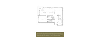 A floor plan of an apartment with a living room, two bedrooms, a bathroom, and a balcony.