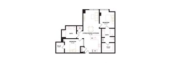 a floor plan of a home with an open floor plan with bedrooms and baths