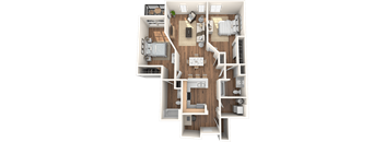 Bainbridge Floor Plan at The Pacifica Apartments, Washington