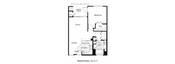 a floor plan of a small house with a bedroom and a living room