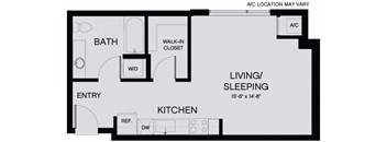 a floor plan of a bedroom apartment