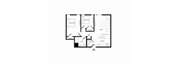 A black and white image of a floor plan of a house.