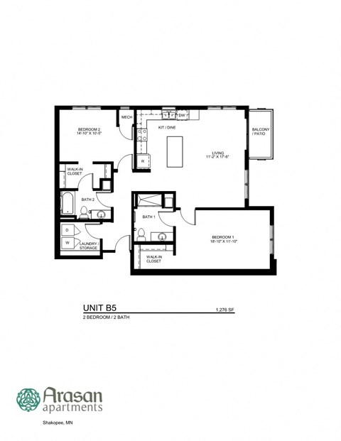 the floor plan of unit b3 of the villas at the baths