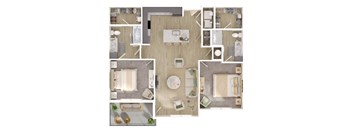 A series of images showing different room layouts and furniture arrangements.