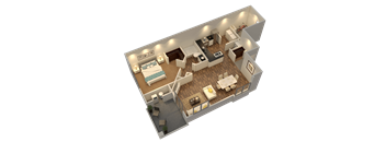Bierstadt - 3D floor plan - 767 SQFT