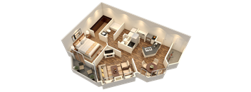 Blanca - 3D floor plan - 748 SQFT