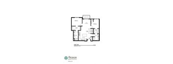 a floor plan of unit b3 of the villas at the baths