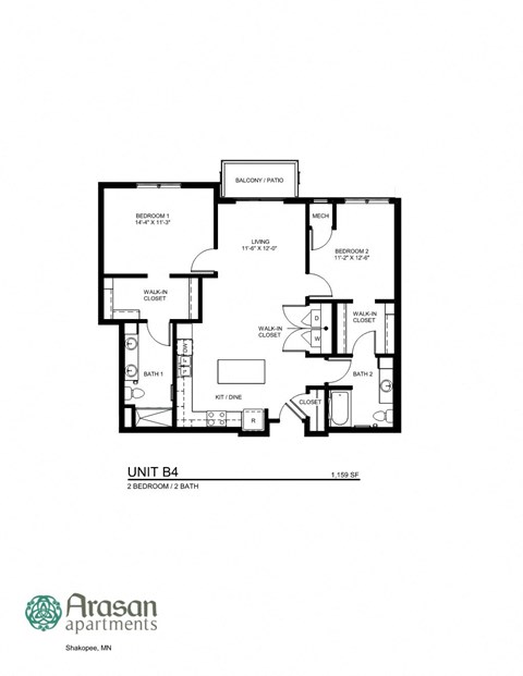 a floor plan of unit b3 of the villas at the baths