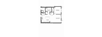 A black and white image of a floor plan for a house.