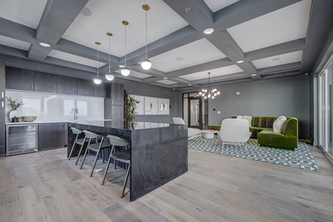 the preserve at ballantyne commons apartment kitchen and living room