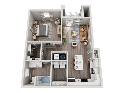 a 1 bedroom floor plan  villas at
