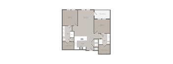 A floor plan of a house with three bedrooms, a living room, a kitchen, a bathroom, a walk-in closet, and a pantry.