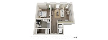 1 BR-A Floor plan