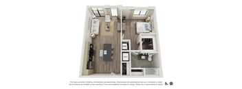 1 BR-B Floor plan