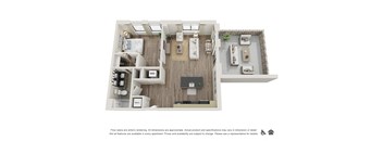 1 BR-D Floor plan