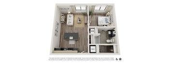 1 BR-E Floor plan