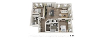 2 BR-B Floor plan