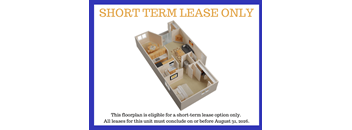 A floor plan for a short term lease only is displayed.
