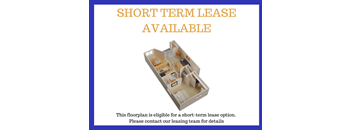 A floor plan is available for a short-term lease.