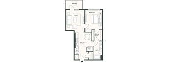 A black and white image of a floor plan for a home.