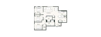 A black and white image of a floor plan for a house.