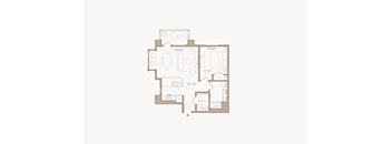 A floor plan of a house with a kitchen, living room, dining room, and multiple bathrooms.