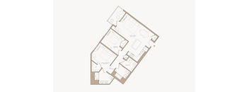 A floor plan of a house with labeled rooms.