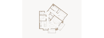 A floor plan of a house with multiple rooms and labeled areas.