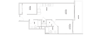 2d1 floorplan at Burano, Long Beach, CA 90802