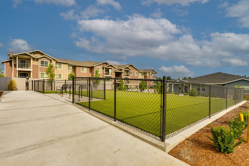 the preserve at ballantyne commons fenced yard with apartments in the background