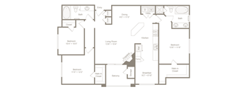 A black and white image of a floor plan for a house.