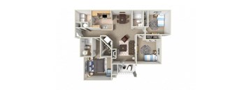 a floor plan with a bedroom and a living room