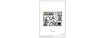 A floor plan of a 3 Bedroom, 2 Bathroom apartment.