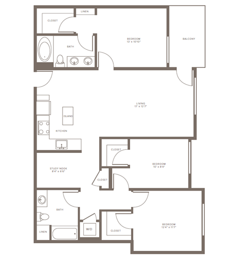 C1 Floor Plan at The Adeline, Glendale