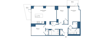 A blueprint of a house layout with labeled rooms.