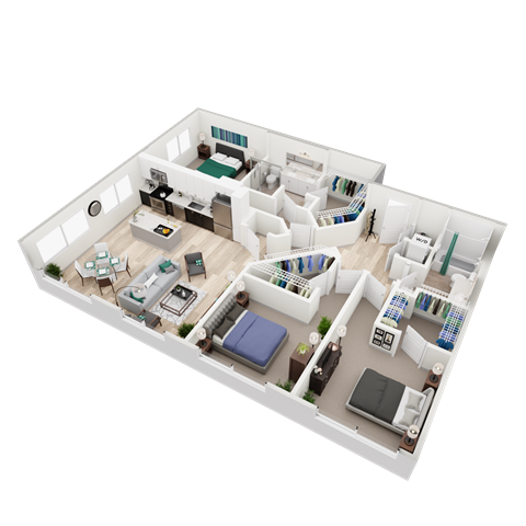 C1 Floor Plan at Vista Brooklyn, Florida, 32202