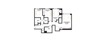 a floor plan of a bedroom apartment with floor plans of different rooms and a staircase