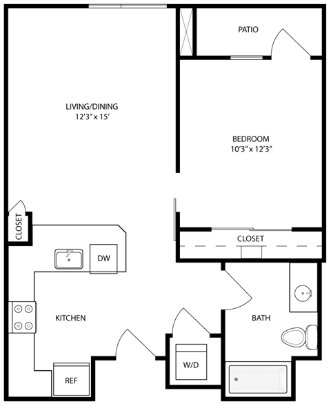a floor plan of a bedroom apartment