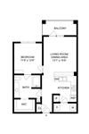 A4 Floor Plan A4 1 Bed 1 Bath, 775 sq.ft. Floorplan at Allora Bella Terra, Texas, 77406