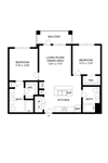B1 Floor Plan B1 2 Bed 2 Bath, 975 sq.ft. Floorplan at Allora Bella Terra, Richmond, Texas