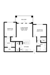 B2 Floor Plan B2 2 Bed 2 Bath, 1,100 sq.ft. Floorplan at Allora Bella Terra, Richmond, TX