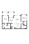 B3 Floor Plan B3 2 Bed 2 Bath, 1,117 sq.ft. Floorplan at Allora Bella Terra, Richmond