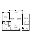 B4 Floor Plan B4 2 Bed 2 Bath, 1,215 sq.ft. Floorplan at Allora Bella Terra, Richmond, 77406