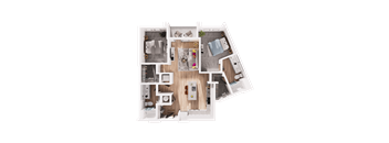 a floor plan of a house with a bedroom and a living room
