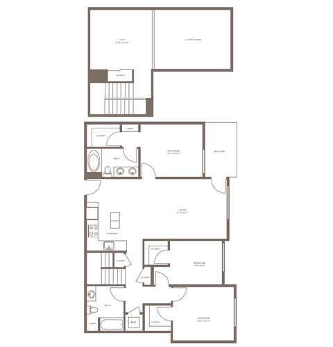 C1L Floor Plan at The Adeline, California