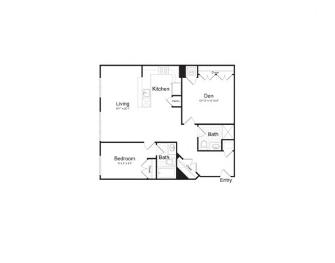 bedroom floor plan | luxury apartments in towson md | the mille brookhaven apartment