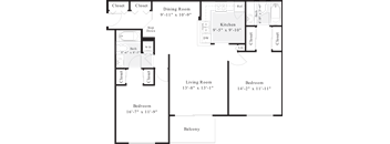 a floor plan of a home with a living room and a dining room