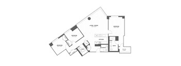 black and white floor plan of a modern apartment