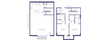A floor plan of a building with rooms labeled.
