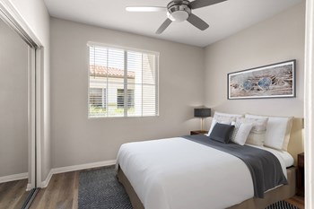 Bedroom With Ceiling Fan at Lasselle Place, California, 92551 - Photo Gallery 6